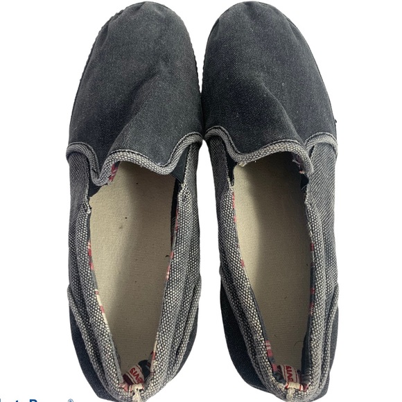 Levi’s Black Washed Denim Canvas Plaid Slip On Shoes Men’s Sz L (11-12) - Picture 4 of 6